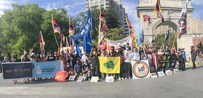 Activists from Ten Organizations Protest Communist Party of China and 2022 Beijing Olympics in New York City, USA. Photo: File