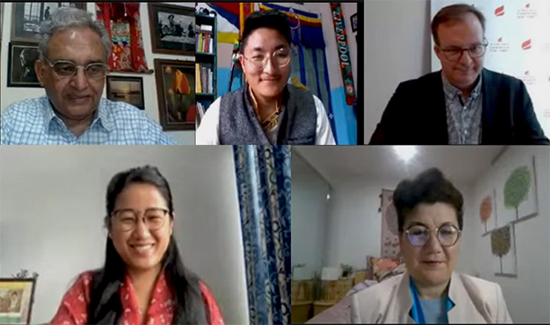 Vijay Kranti, Sonam Tsering, Kai Müller, Namgyal Dolkar and Nurgul Sawat. Photo: TPI