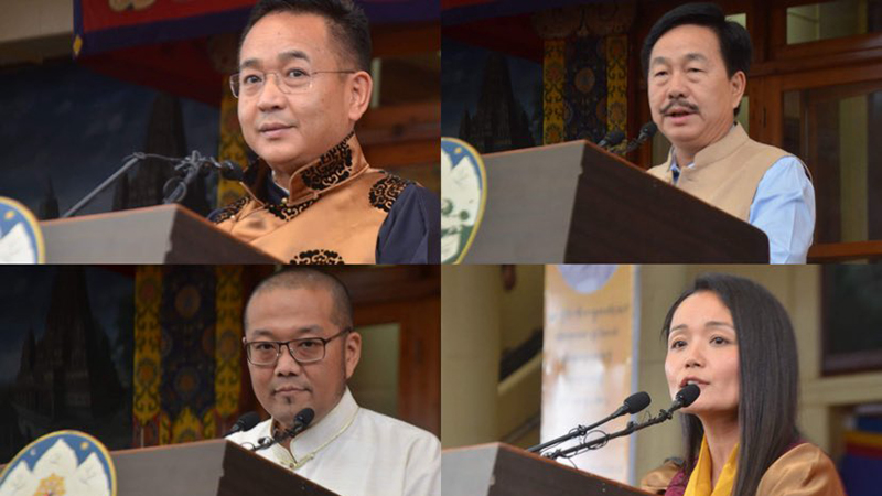 Sikkim Chief Minister Shri Prem Singh Tamang, MP Shri Tapir Gao, Mayor Namgyal Gangshontsang, and MP Bhutila Karpoche addressing on the 89th birthday of His Holiness the Dalai Lama in Dharamshala on July 6, 2024. (Photo: TPI) (Photo: TPI)