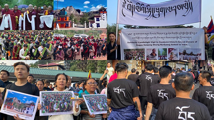 Tibetans in Dharamshala held solidarity candlelight vigil for Tibetan brothers and sisters on July 17, 2024. (Photo: TPI)