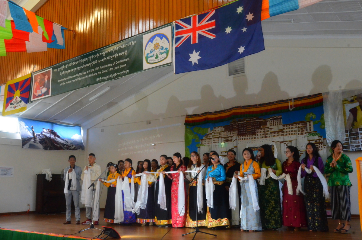 Tibetans in in Sydney, New South Wales, Australia, observe an official function to mark the 29th anniversary of the conferment of Nobel Peace Prize on His Holiness the Dalai Lama, on December 15, 2018. Photo: TPI/Yeshe Choesang