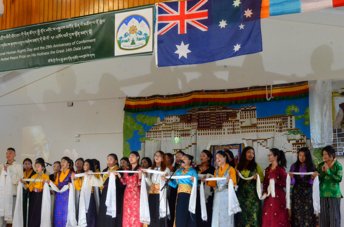 Tibetans in in Sydney, New South Wales, Australia, observe an official function to mark the 29th anniversary of the conferment of Nobel Peace Prize on His Holiness the Dalai Lama, on December 15, 2018. Photo: TPI/Yeshe Choesang