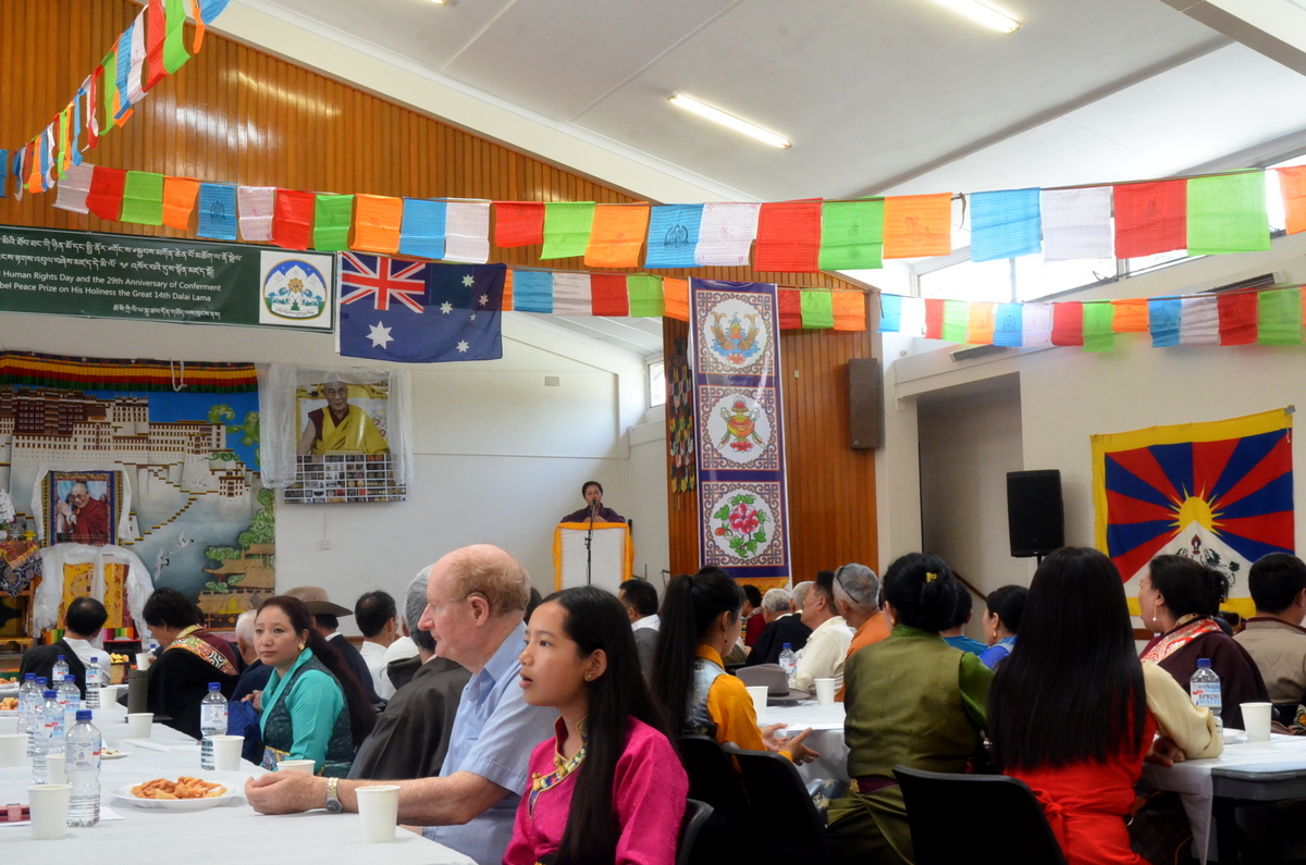 Tibetans in in Sydney, New South Wales, Australia, observe an official function to mark the 29th anniversary of the conferment of Nobel Peace Prize on His Holiness the Dalai Lama, on December 15, 2018. Photo: TPI/Yeshe Choesang