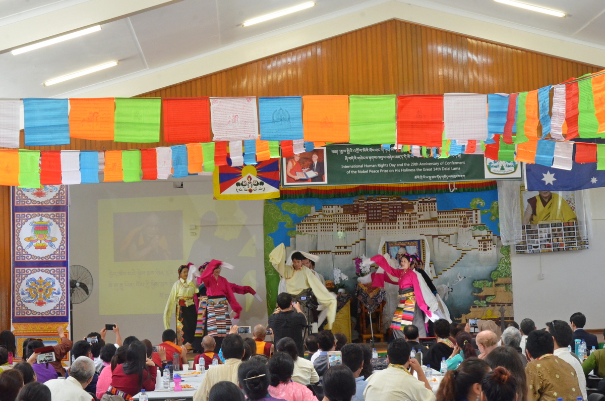 Tibetan cultural performances on the Nobel Peace Prize day in Sydney, New South Wales, Australia, on December 15, 2018. Photo: TPI/Yeshe Choesang