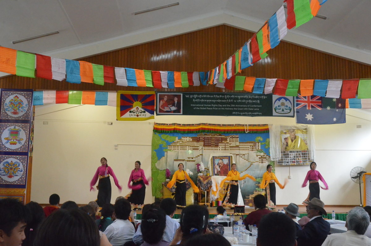 Tibetan cultural performances on the Nobel Peace Prize day in Sydney, New South Wales, Australia, on December 15, 2018. Photo: TPI/Yeshe Choesang