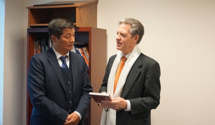 President Dr Lobsang Sangay, Central Tibetan Administration with Samuel Brownback, Ambassador at Large for International Religious Freedom (IRF).