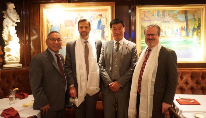 President Dr Lobsang Sangay, Central Tibetan Administration with Tom Vajda, Acting Deputy Assistant Secretary for Security and Transnational Affairs, Bureau of South and Central Asian Affairs, and David Ranz, Acting Deputy Assistant Secretary, Bureau South and Central Asian Affairs.