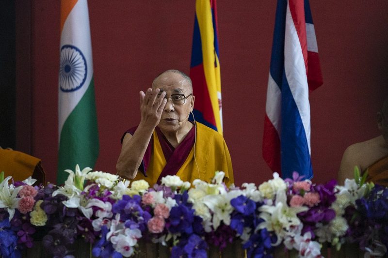 His Holiness the Dalai Lama speaking at the opening session of the International Seminar on the Tipitaka/Tripitaka at the Watpa Temple Complex in Bodhgaya, Bihar, India on December 22, 2018. 