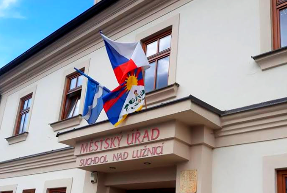 Tibetan flag in city of Suchdol, Czech Republic. Photo: Tibet Bureau Geneva