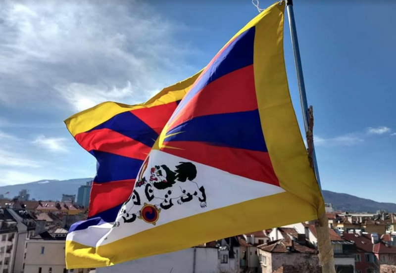 Tibetan flag raised in Sofia, Bulgaria. Photo: Tibet Bureau Geneva