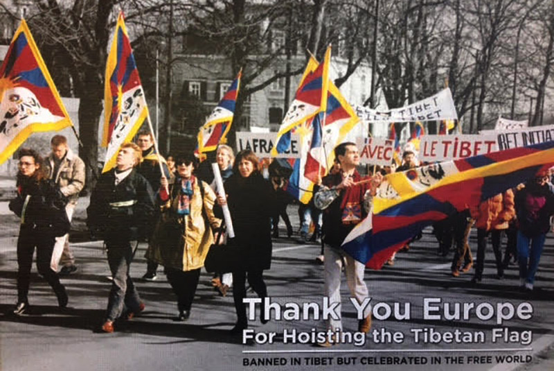 The pictorial book entitled “Thank You Europe – For Hoisting the Tibetan Flag”, published by The Office of Tibet, Brussels as part of Thank You Year celebrations in 2018. Photo: Office of Tibet, Brussels