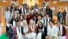 His Holiness the Dalai Lama posing for one of several group photos at the conclusion of his meeting with students and teachers at his residence in Dharamsala, HP, India on June 1, 2018. Photo by Tenzin Choejor